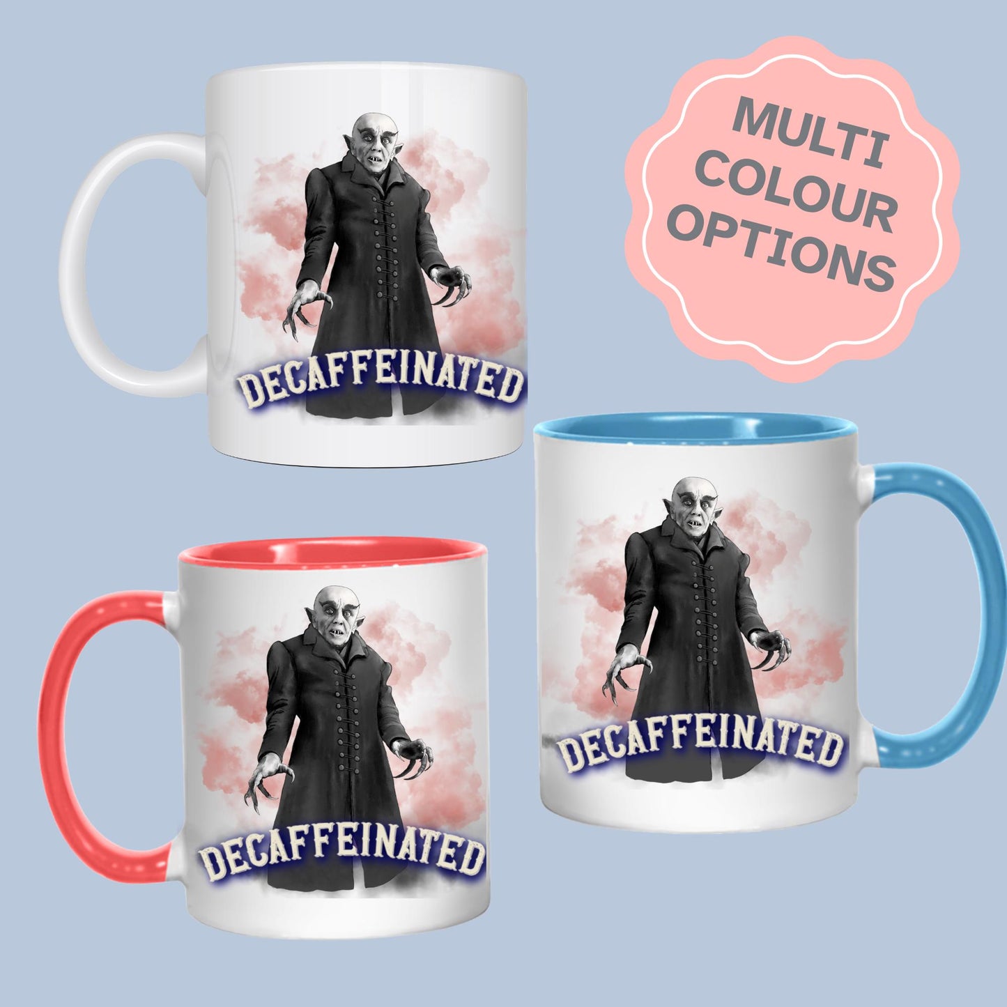 Nosferatu Coffee Mug, Vampire, Dracula, Gothic Halloween Mug, Multi Colour Options