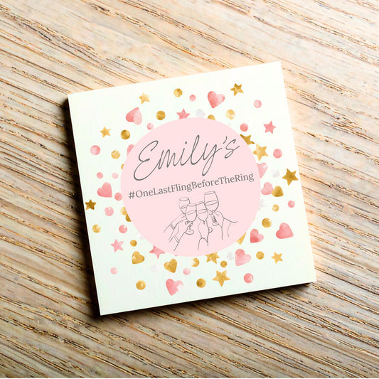 Hen Party Invitation Card, Bachelorette, Bridal Party Custom Invitation, 14x14cm, RSVP Event Invitation