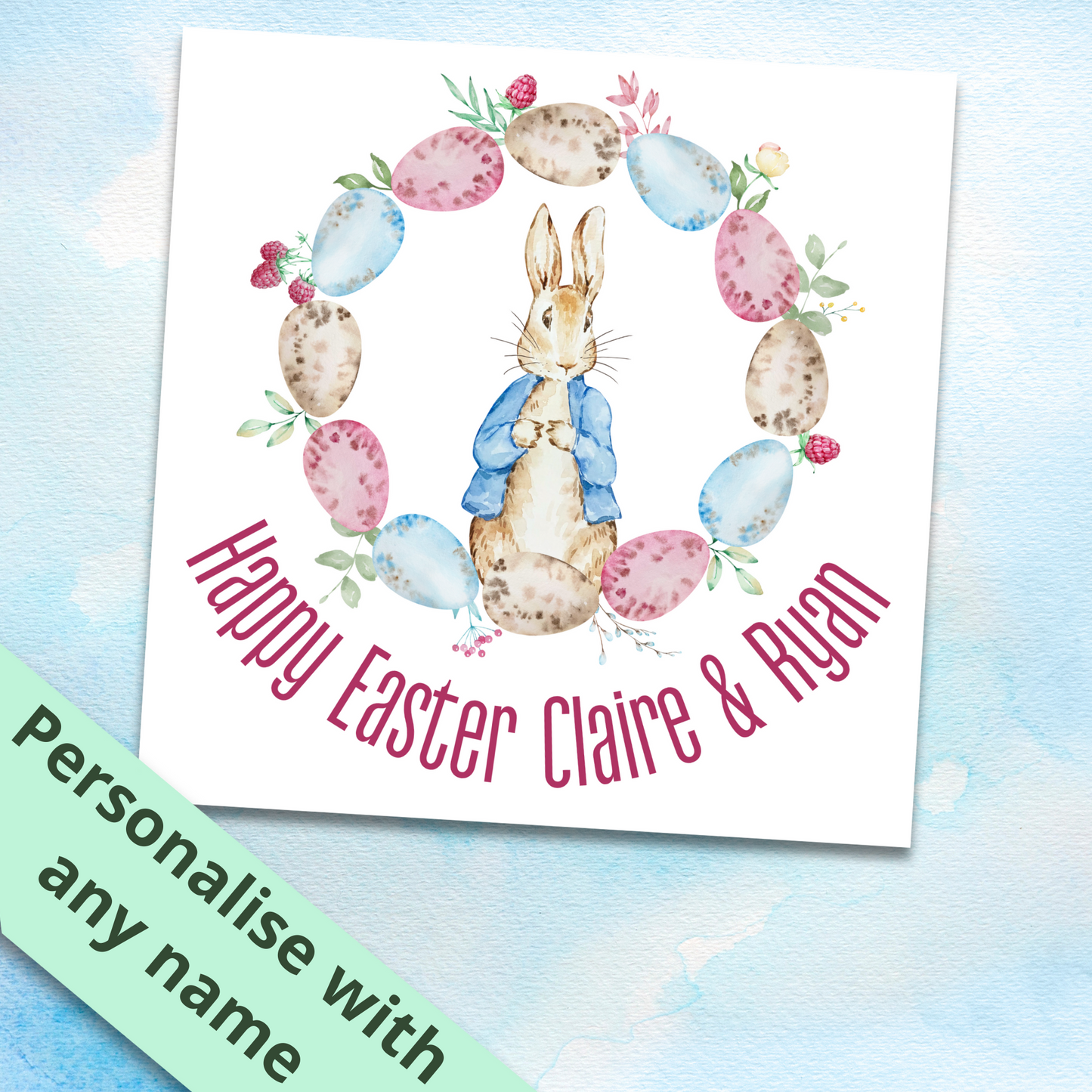 Personalised Easter Bunny Card