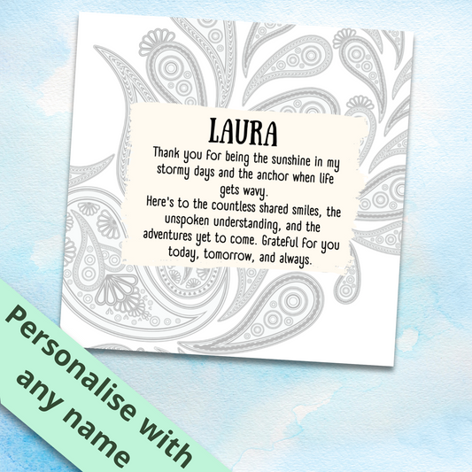 Personalised Poem Friendship Greetings Card