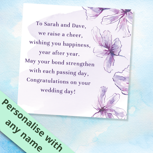 Personalised Wedding Congratulations Card