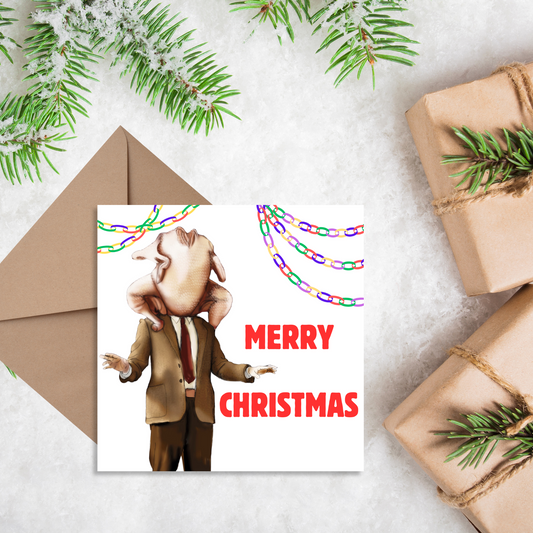 Funny Mr Bean Christmas Card, Christmas Turkey Card, Mr Bean Xmas Card