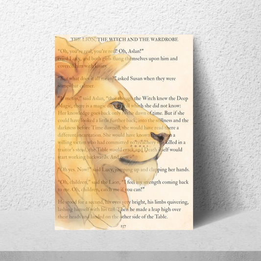 The Lion The Witch and the Wardrobe Inspired A4 Print, Book Art, Nursery Wall Decor