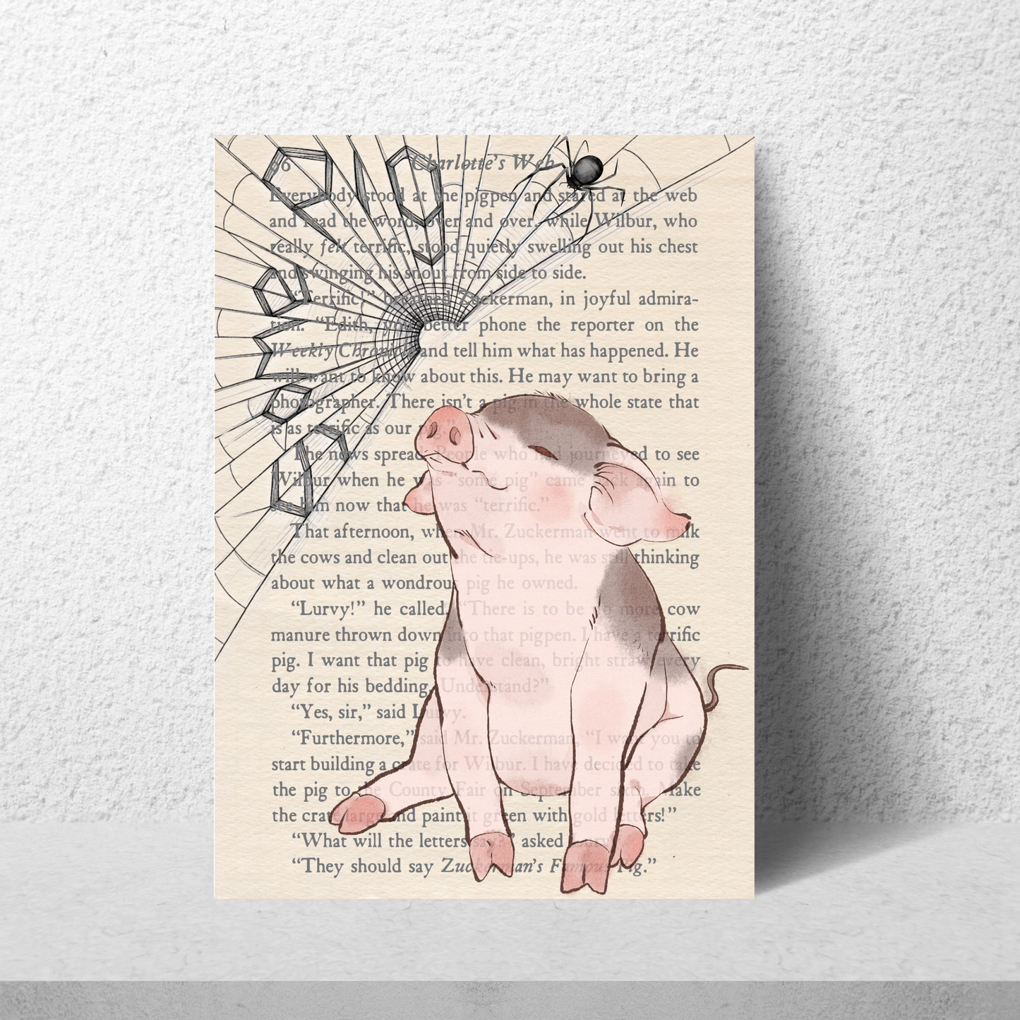 Charlotte's Web Inspired A4 Print, Book Art, Nursery Wall Decor