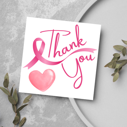 Thank You For Your Support Card, Breast Cancer Card
