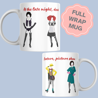 Rocky Horror Picture Show Mug, Cult Film Gift, RiffRaff, Frank'n'Furter Timewarp