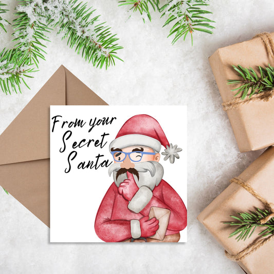 Secret Santa Christmas Card, Office Card, Work Card, Xmas Card, Co Worker Card