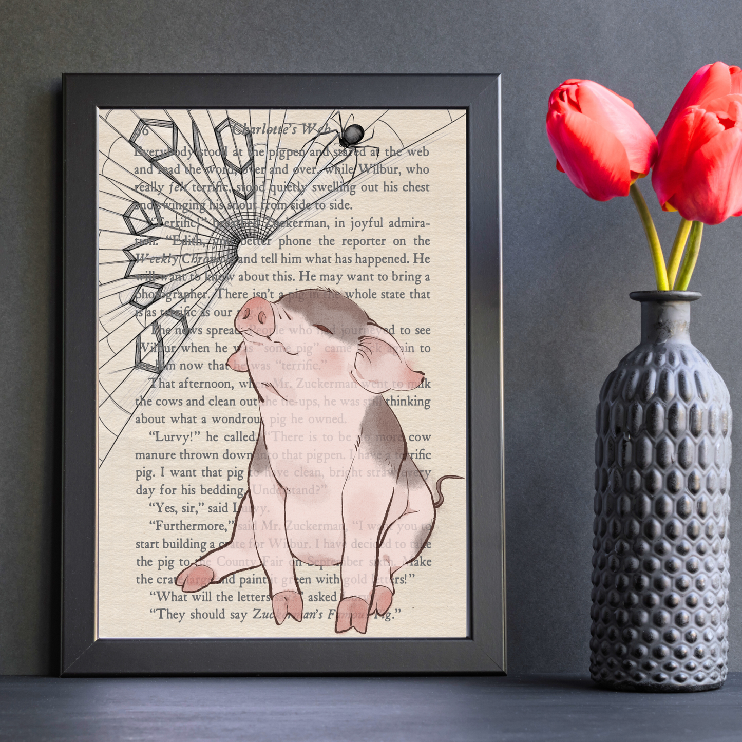 Charlotte's Web Inspired A4 Print, Book Art, Nursery Wall Decor