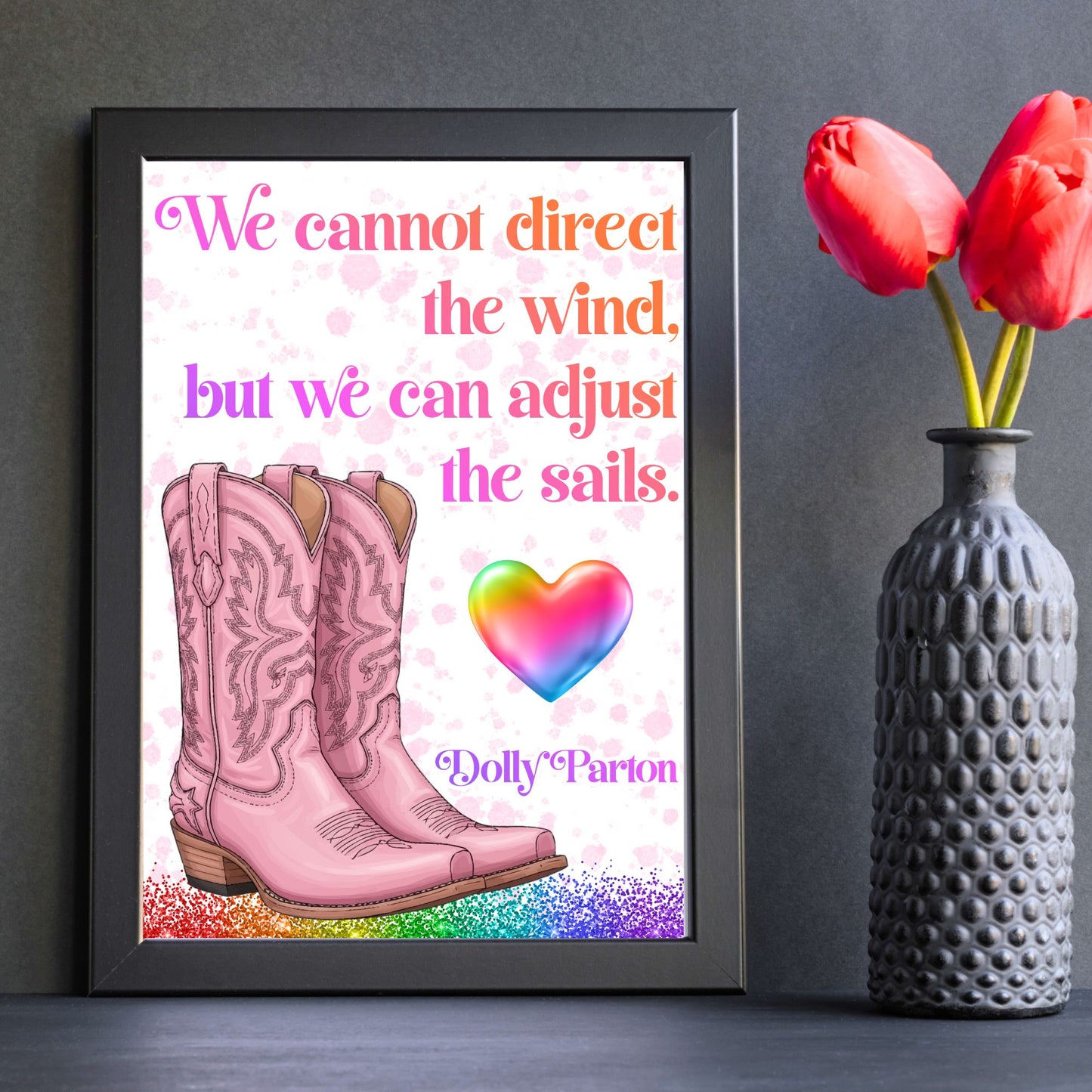 Dolly Parton Quote Poster, Inspirational Art Print, Country Wall Art, A4