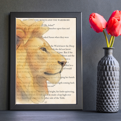 The Lion The Witch and the Wardrobe Inspired A4 Print, Book Art, Nursery Wall Decor