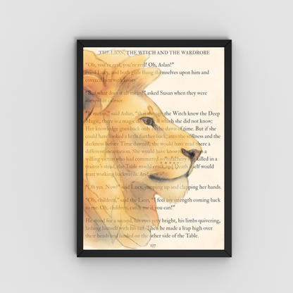 The Lion The Witch and the Wardrobe Inspired A4 Print, Book Art, Nursery Wall Decor