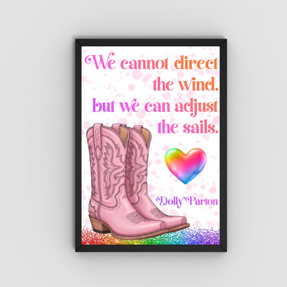 Dolly Parton Quote Poster, Inspirational Art Print, Country Wall Art, A4