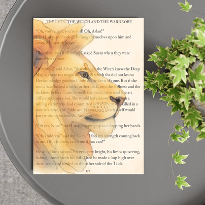 The Lion The Witch and the Wardrobe Inspired A4 Print, Book Art, Nursery Wall Decor