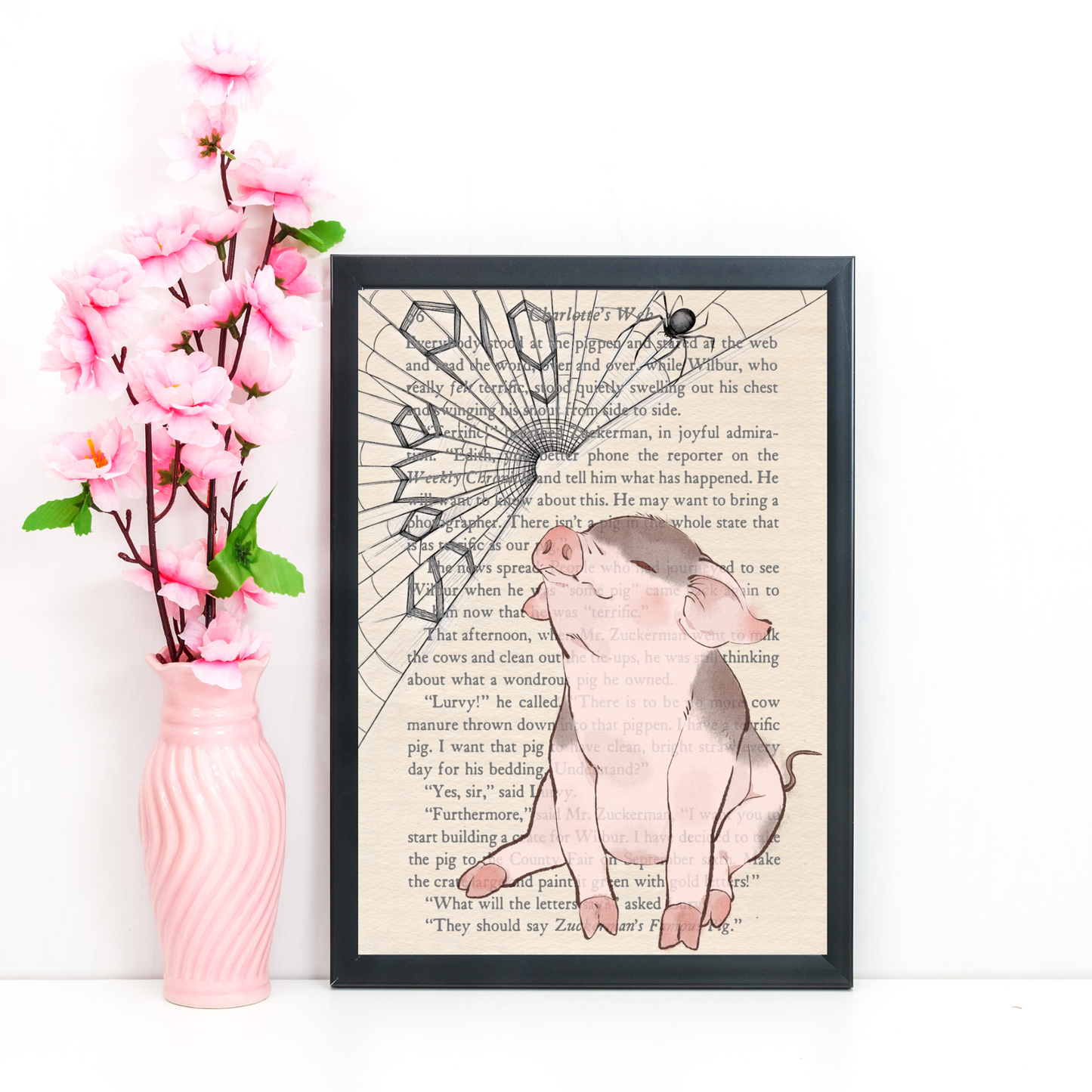 Charlotte's Web Inspired A4 Print, Book Art, Nursery Wall Decor