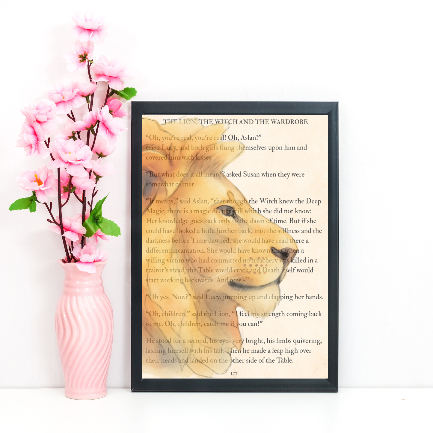 The Lion The Witch and the Wardrobe Inspired A4 Print, Book Art, Nursery Wall Decor