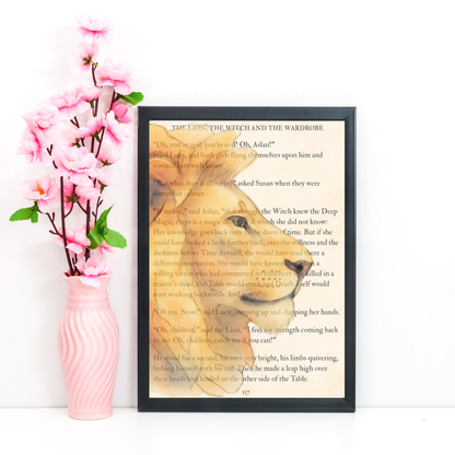 The Lion The Witch and the Wardrobe Inspired A4 Print, Book Art, Nursery Wall Decor