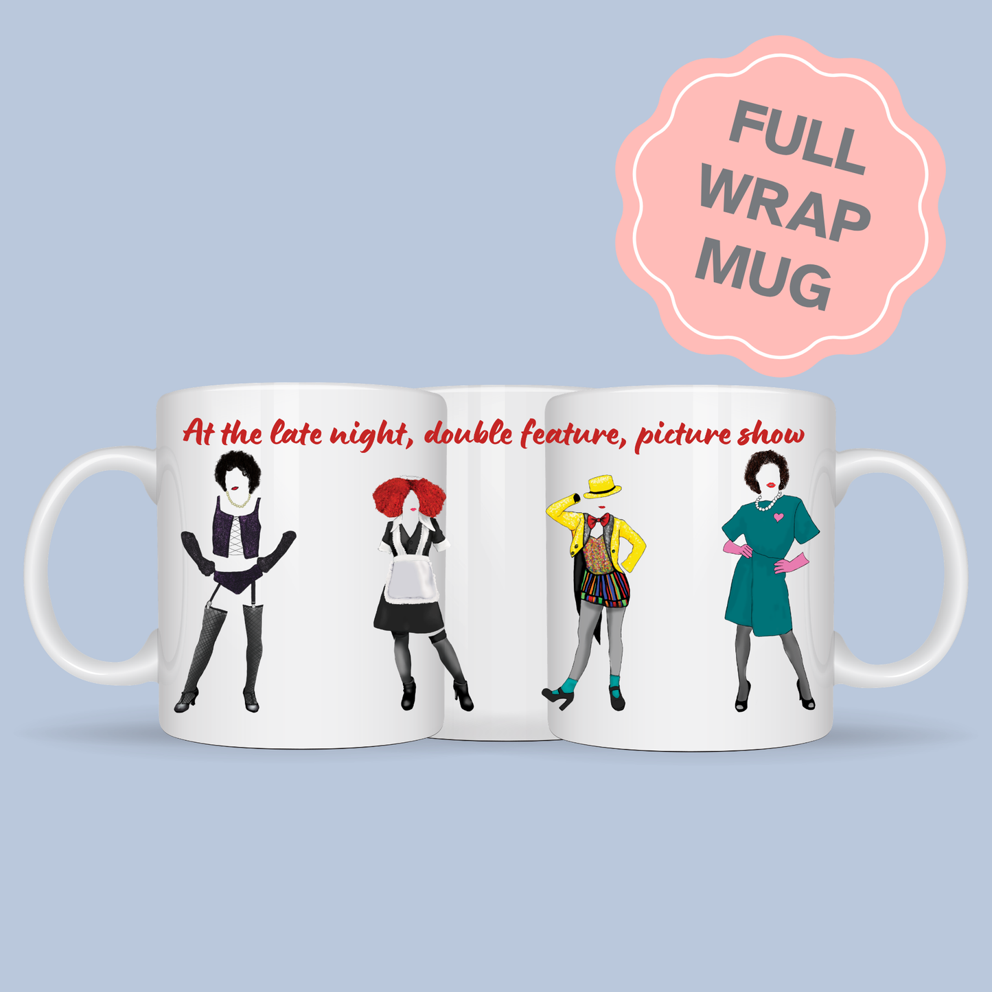 Rocky Horror Picture Show Mug, Cult Film Gift, RiffRaff, Frank'n'Furter Timewarp