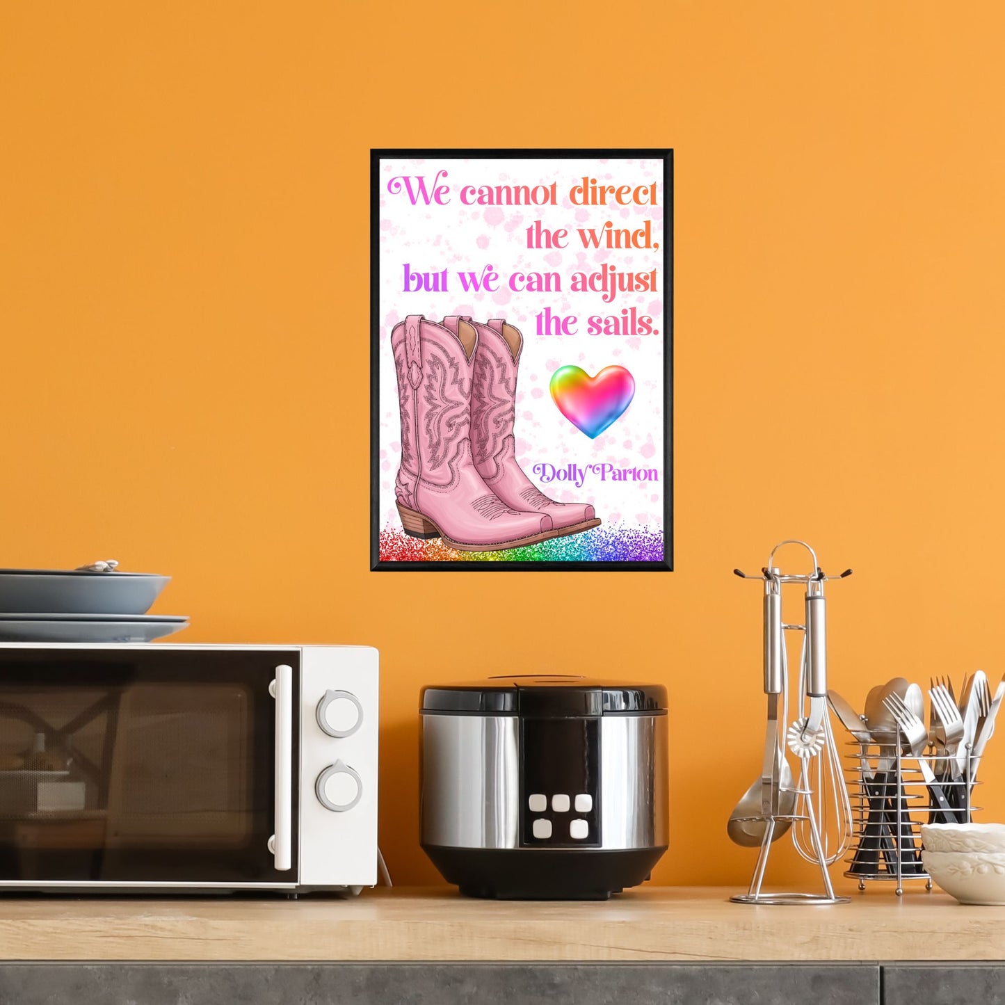 Dolly Parton Quote Poster, Inspirational Art Print, Country Wall Art, A4