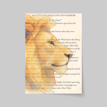 The Lion The Witch and the Wardrobe Inspired A4 Print, Book Art, Nursery Wall Decor