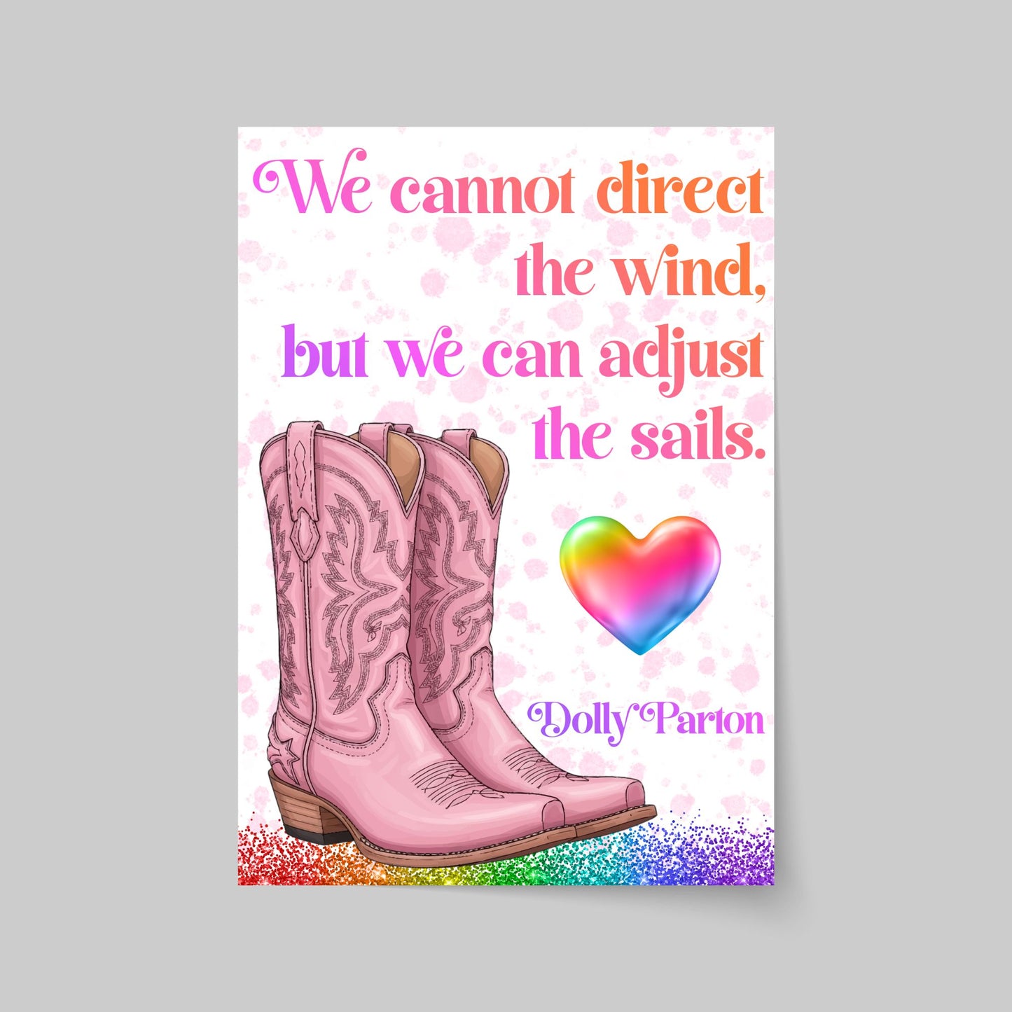 Dolly Parton Quote Poster, Inspirational Art Print, Country Wall Art, A4