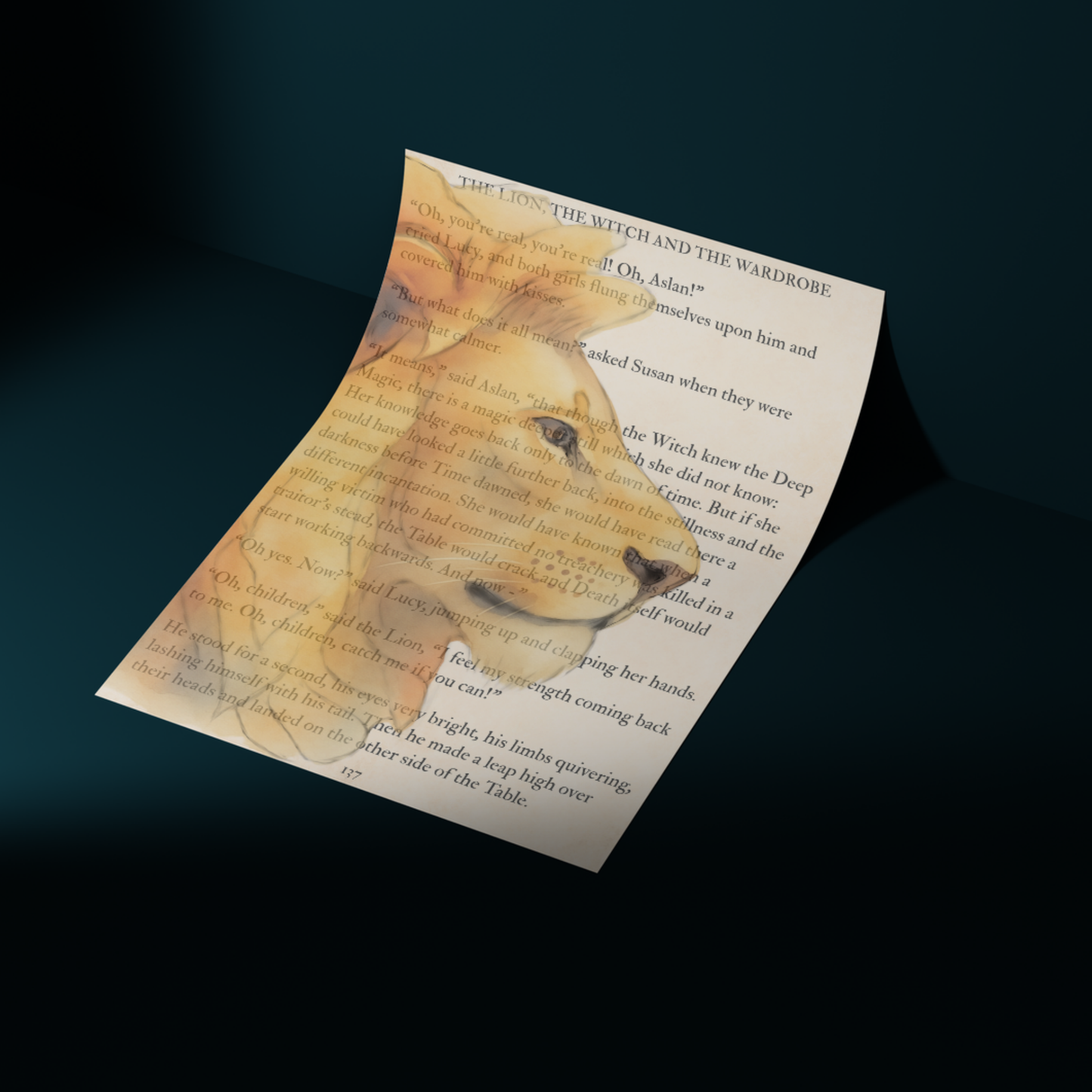 The Lion The Witch and the Wardrobe Inspired A4 Print, Book Art, Nursery Wall Decor