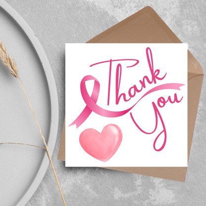 Thank You For Your Support Card, Breast Cancer Card