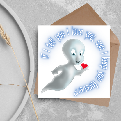 Casper Valentines Card, Card for him, Card for her, Valentines Day Card