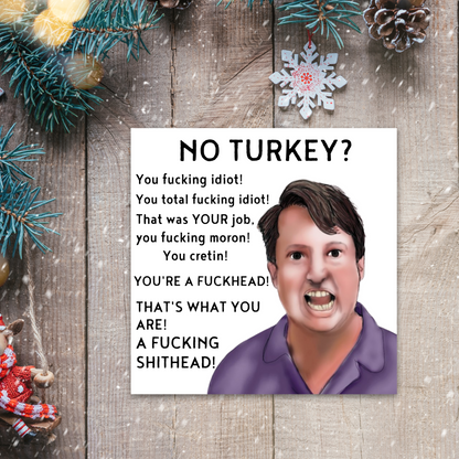Funny Peep Show Christmas Card, Mark Corrigan Card, Peep Show Card, David Mitchell, Cretin Christmas Turkey Card