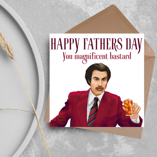 Father's Day Card, Funny Anchorman Ron Burgundy Card for Dad