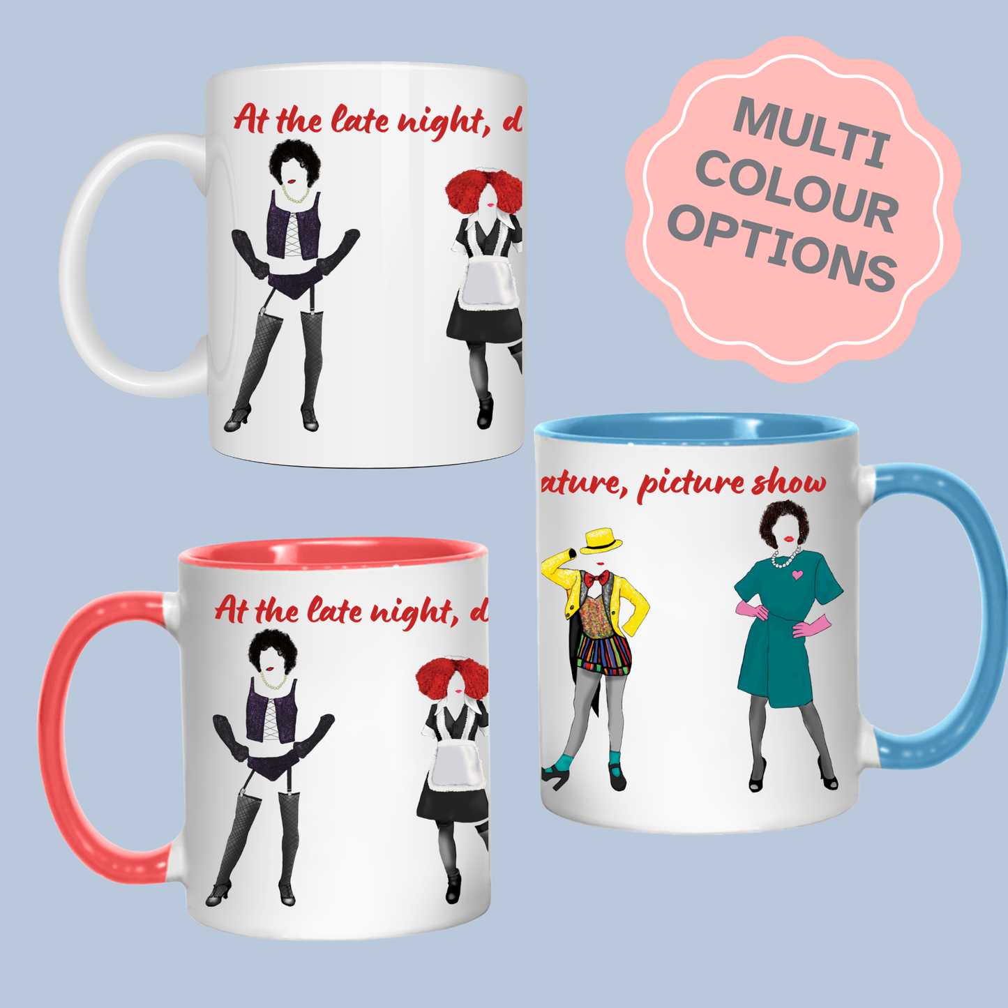 Rocky Horror Picture Show Mug, Cult Film Gift, RiffRaff, Frank'n'Furter Timewarp