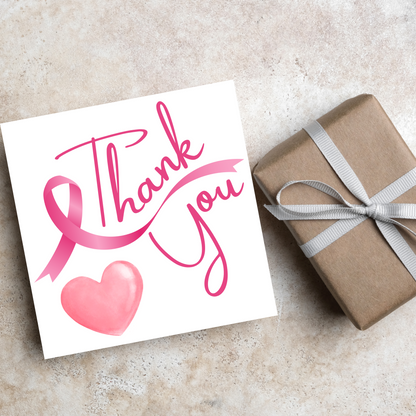Thank You For Your Support Card, Breast Cancer Card