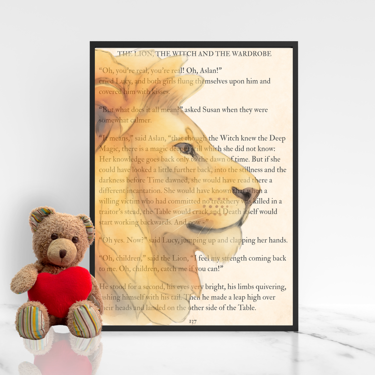 The Lion The Witch and the Wardrobe Inspired A4 Print, Book Art, Nursery Wall Decor