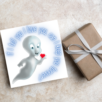 Casper Valentines Card, Card for him, Card for her, Valentines Day Card