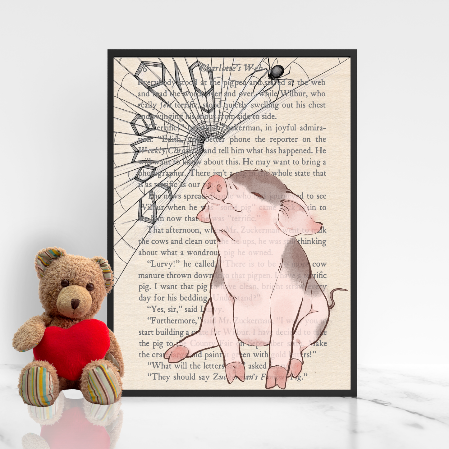 Charlotte's Web Inspired A4 Print, Book Art, Nursery Wall Decor