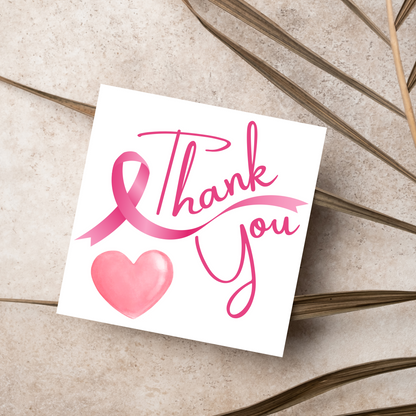 Thank You For Your Support Card, Breast Cancer Card