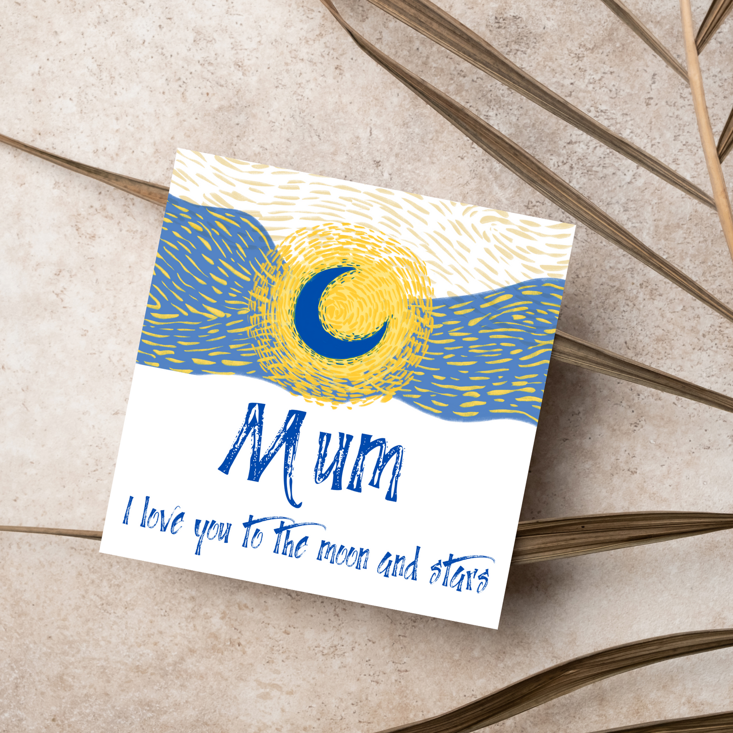 Van Gogh Inspired Design Mothers Day Card, Starry NIght