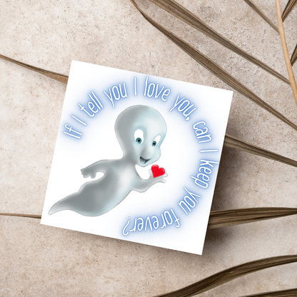 Casper Valentines Card, Card for him, Card for her, Valentines Day Card