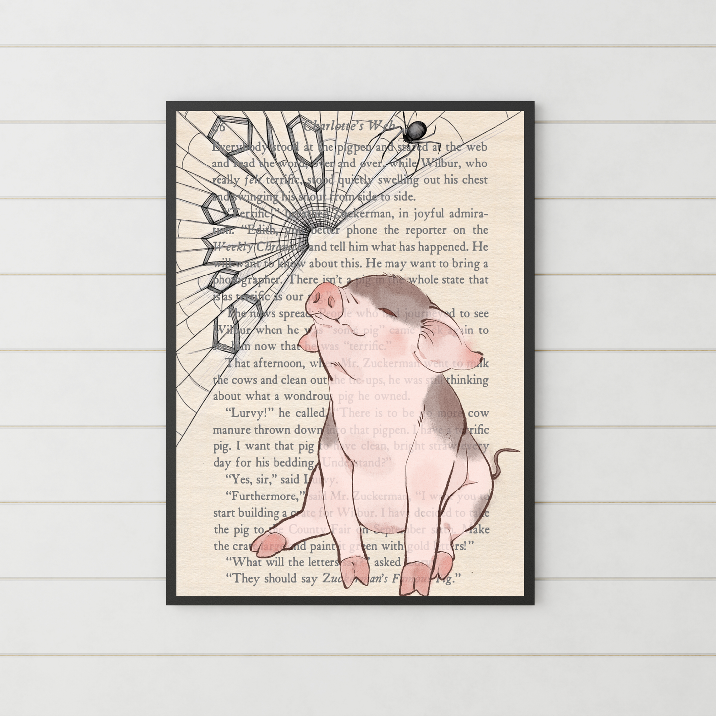 Charlotte's Web Inspired A4 Print, Book Art, Nursery Wall Decor