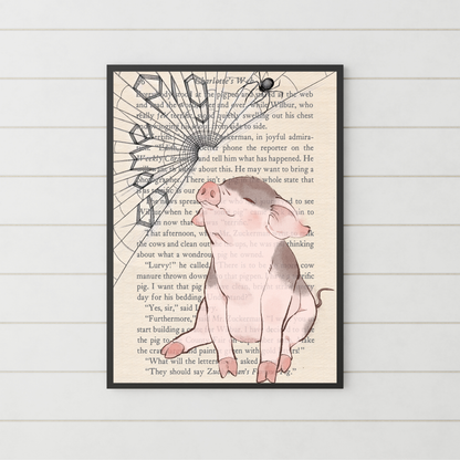 Charlotte's Web Inspired A4 Print, Book Art, Nursery Wall Decor