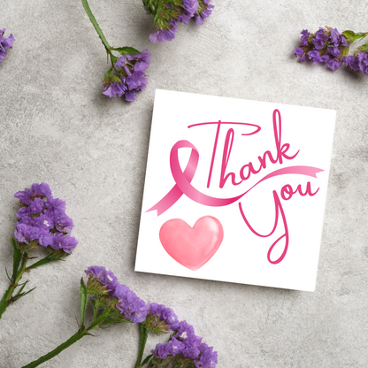 Thank You For Your Support Card, Breast Cancer Card