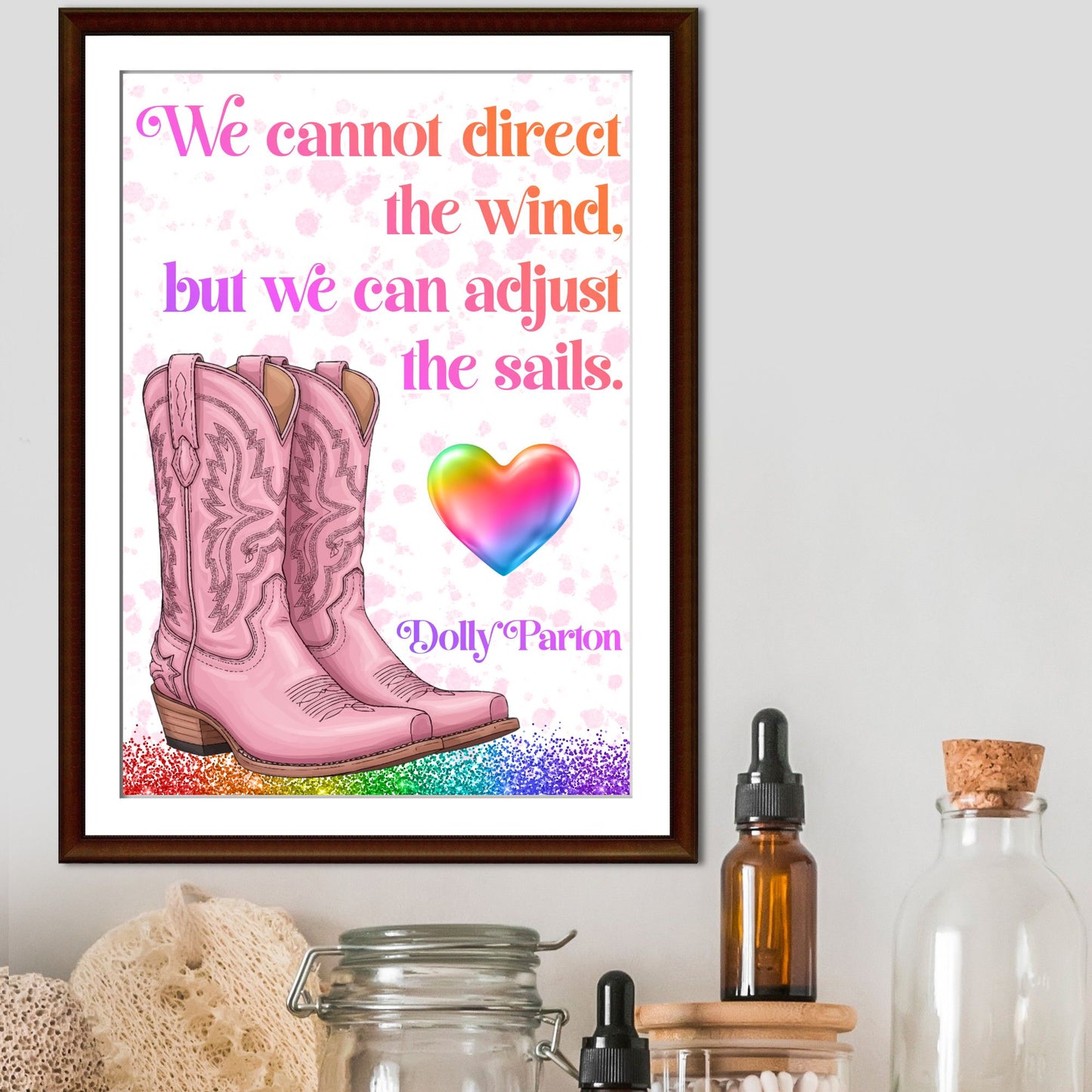 Dolly Parton Quote Poster, Inspirational Art Print, Country Wall Art, A4