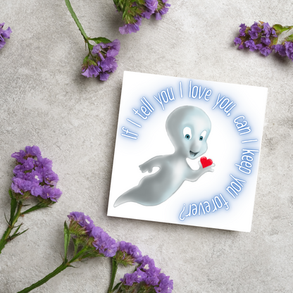 Casper Valentines Card, Card for him, Card for her, Valentines Day Card