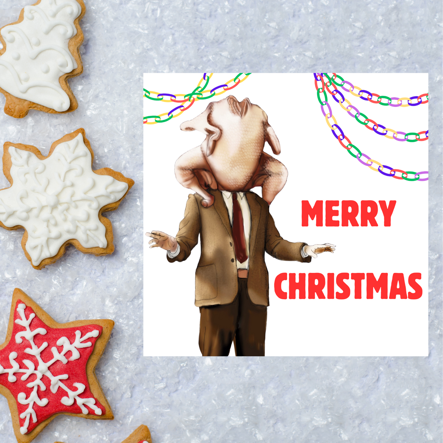 Funny Mr Bean Christmas Card, Christmas Turkey Card, Mr Bean Xmas Card