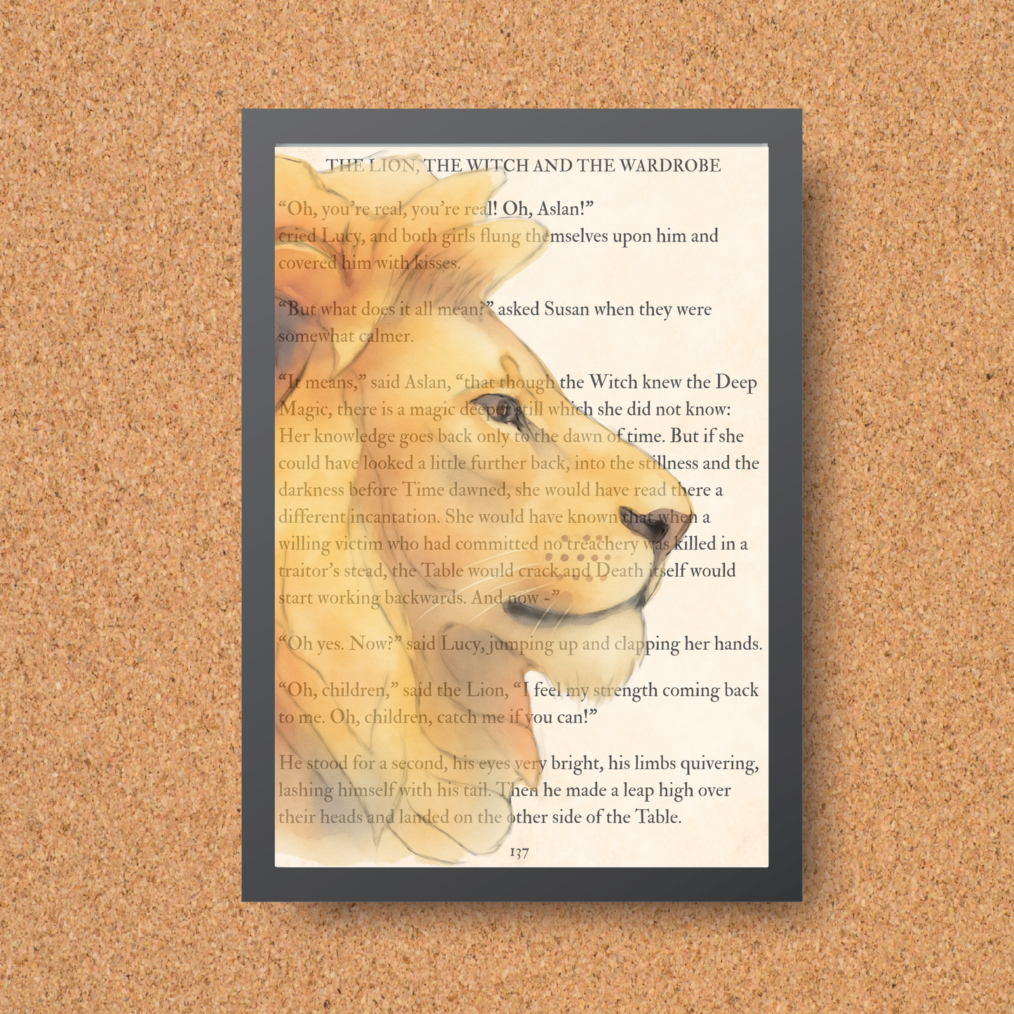 The Lion The Witch and the Wardrobe Inspired A4 Print, Book Art, Nursery Wall Decor