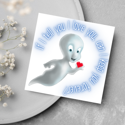 Casper Valentines Card, Card for him, Card for her, Valentines Day Card