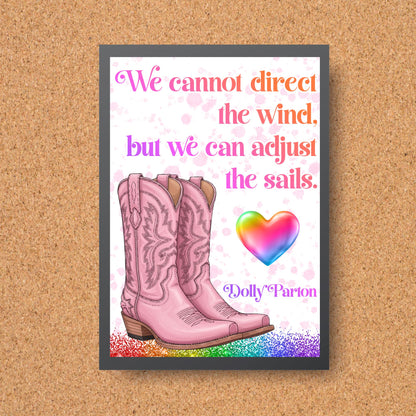 Dolly Parton Quote Poster, Inspirational Art Print, Country Wall Art, A4