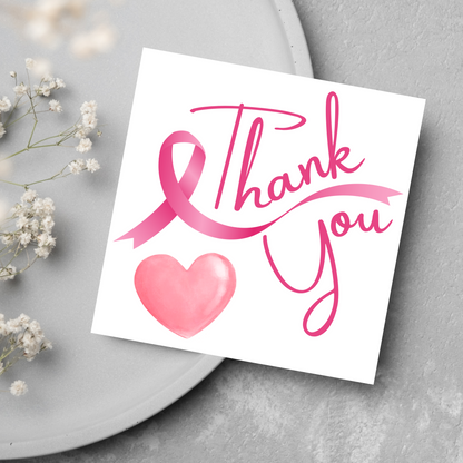 Thank You For Your Support Card, Breast Cancer Card