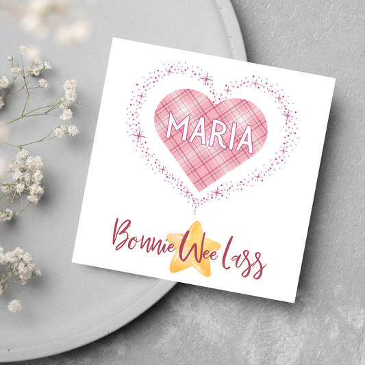 Personalised Scottish New Baby Card for a girl
