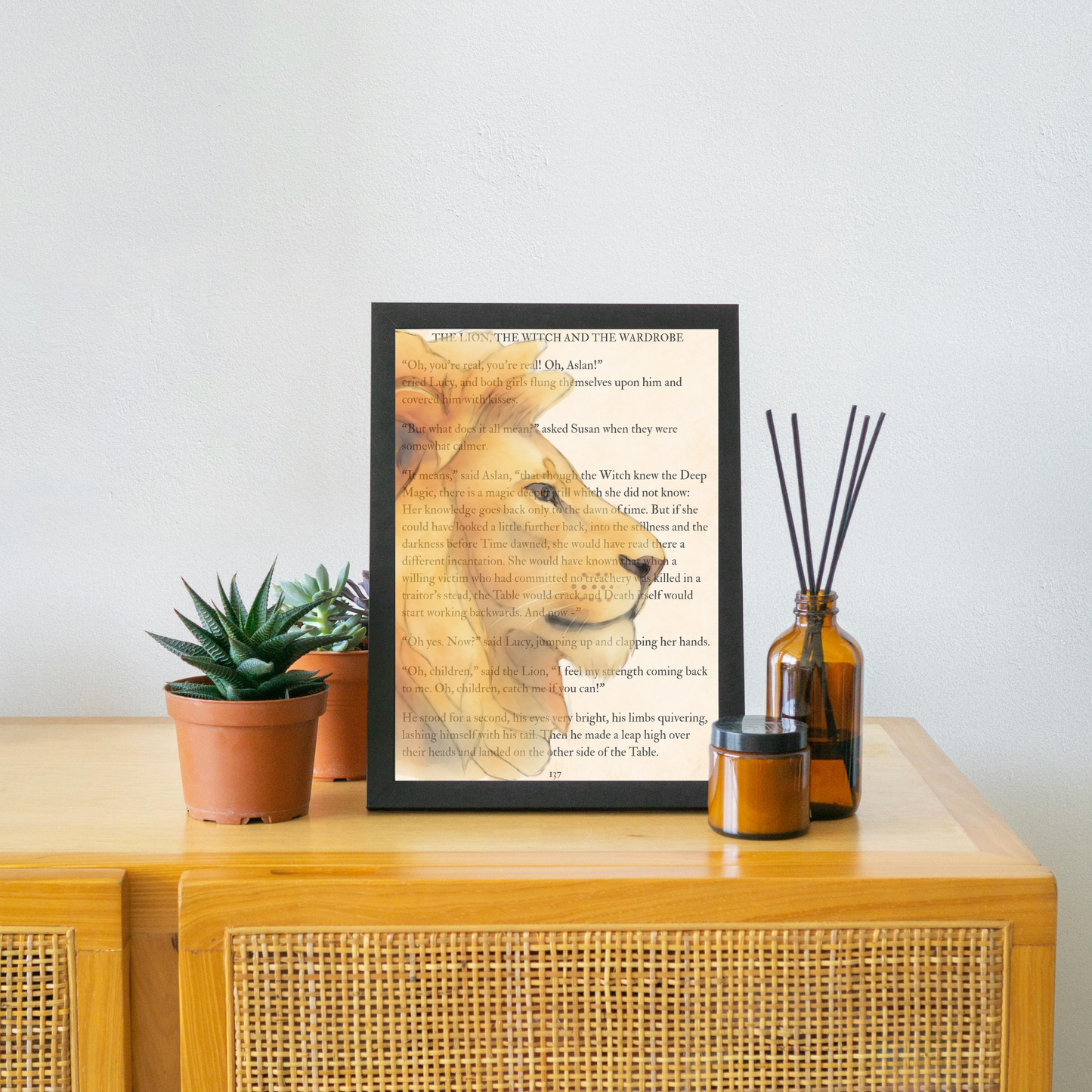 The Lion The Witch and the Wardrobe Inspired A4 Print, Book Art, Nursery Wall Decor