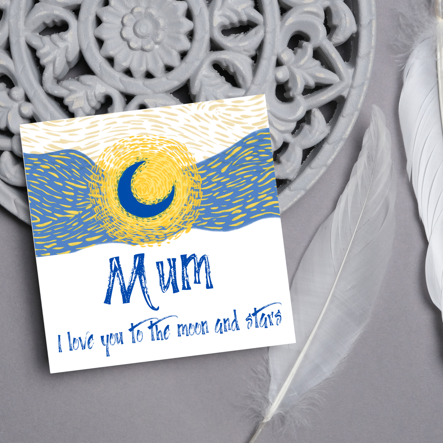Van Gogh Inspired Design Mothers Day Card, Starry NIght